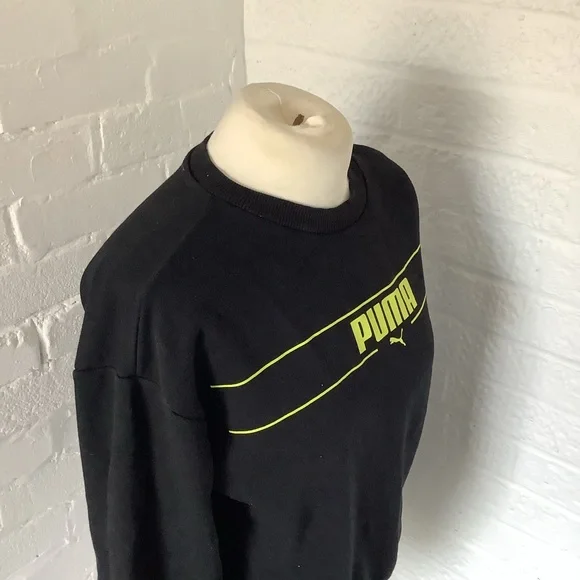 Puma Sweatshirt- Size XS - Black & Yellow - Cotton - P2P 20โ - Picture 7 of 8